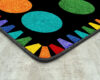 Colorful Crayon Circles Neon Carpet (5'4'' x 7'8'')