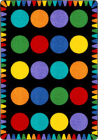 Colorful Crayon Circles Neon Carpet (5'4'' x 7'8'')