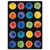 Watercolor Spots Neon/Black Carpet (5'4" x 7'8")
