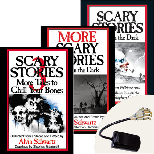 Scary Stories Pack 3 Books Plus Creepy Skeleton Hand Book Light - 10 creepy roblox stories