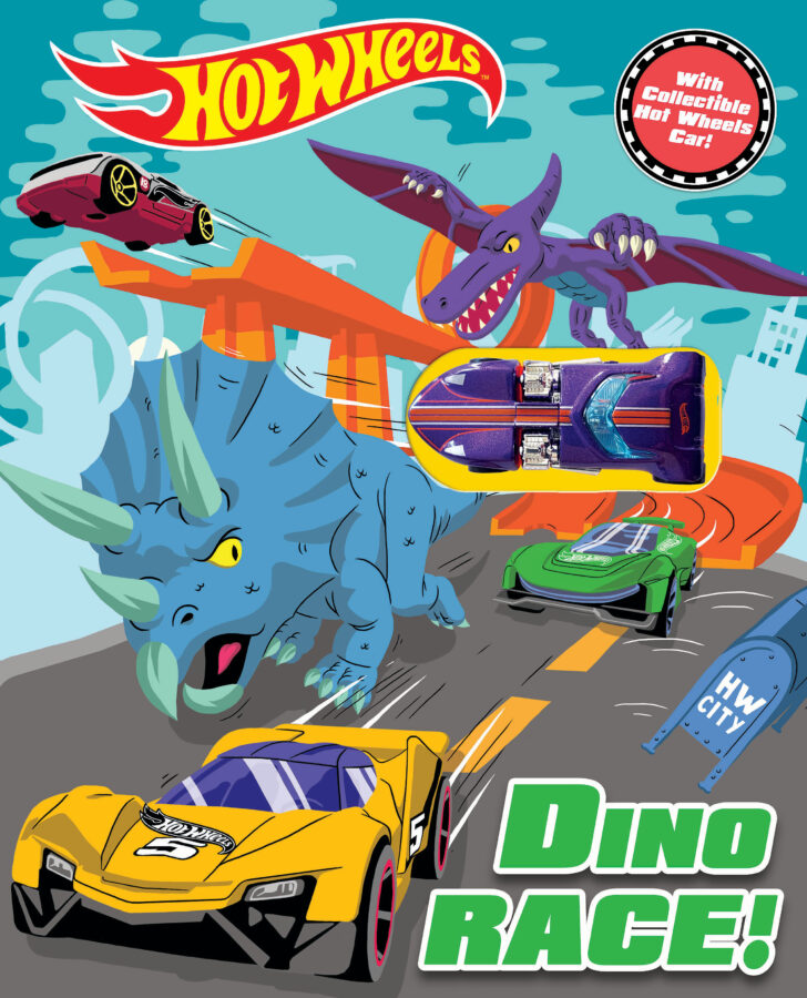 Hot Wheels Dino Race with Collectible Car Book Plus Scholastic Book Clubs