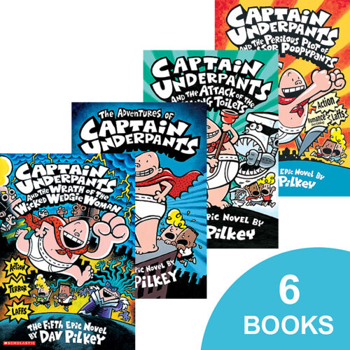 Captain Underpants #1–#6 Pack by Dav Pilkey (Book Pack)