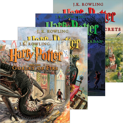 Harry Potter Illustrated Editions 4-Pack by J.K. Rowling (Hardcover Book  Pack)