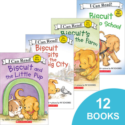 12 Books/Set Biscuit Series I Can Read Phonics Words Learning