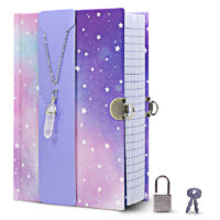 Galaxy Diary with Crystal Necklace