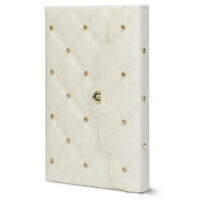 Quilted Gold Studded Foldover Diary