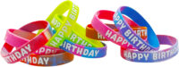 Happy Birthday Tie-Dye Silicone Bracelets (10 ct.)