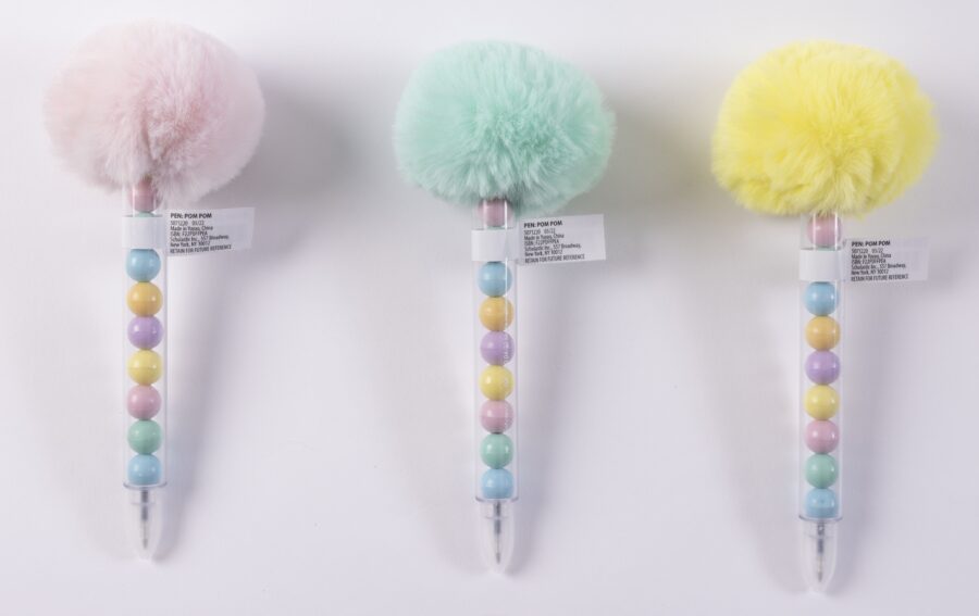 novelty pom pom pen cute fluffy