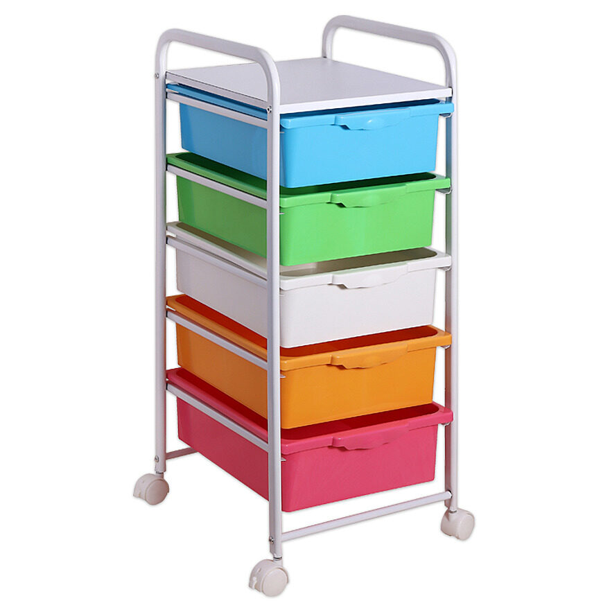 Craft Plastic Organizers and Storage, Rolling Storage Cart for Classroom