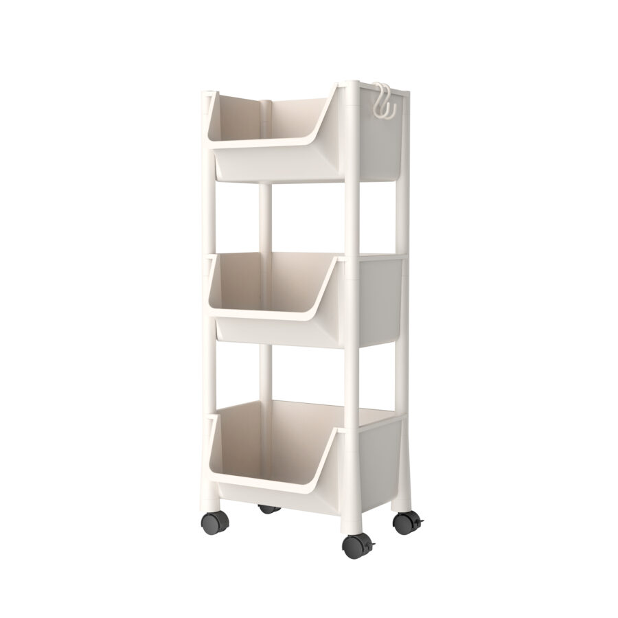 Mobile Bookshelf, 3 Tier Removable Rotating Newspaper Storage Rack Magazine  Stand with Wheels, Multfunctional Bookcase for School, Classroom, Home