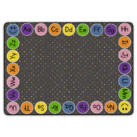 Smiley ABCs Carpet: Charcoal (6' x 8'4")