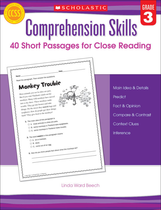 Comprehension Skills 40 Short Passages For Close Reading Grade 3