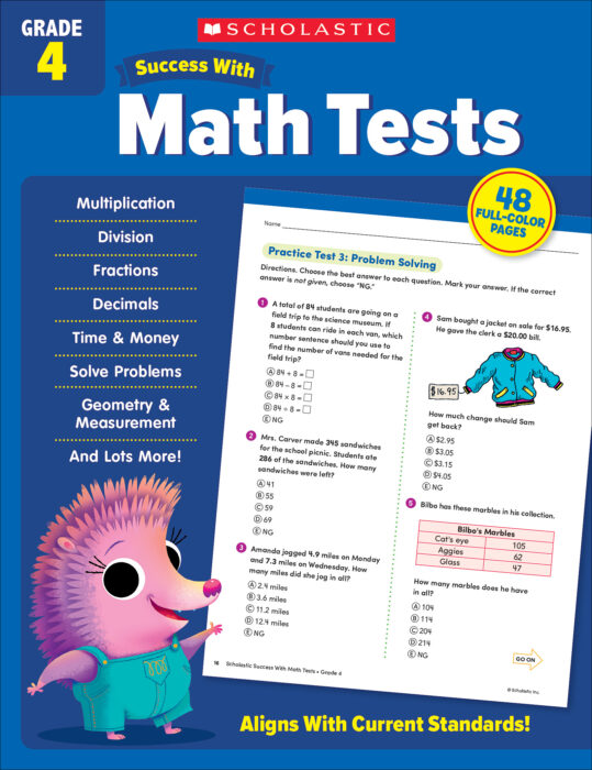 Scholastic Success With Grade 4: Math Tests by Scholastic
