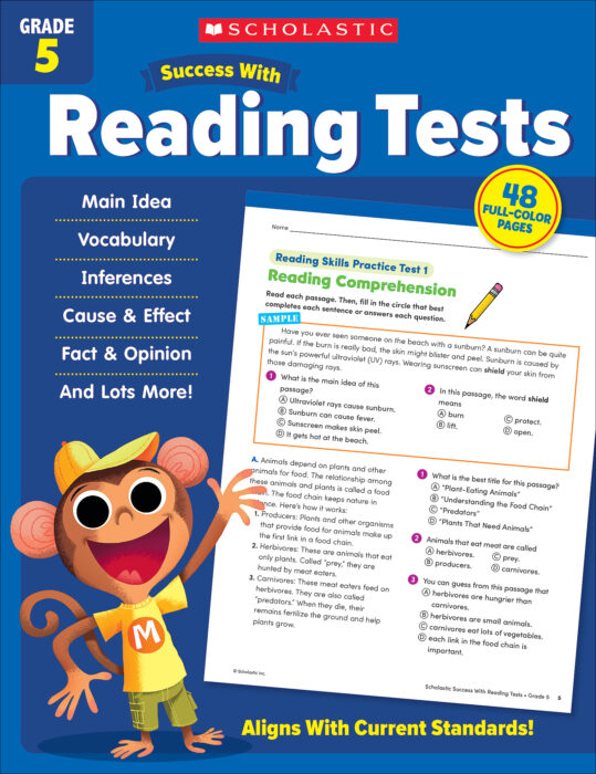 by　The　Teaching　Parent　Scholastic　With　Resources　Scholastic　5:　Tests　Grade　Reading　Success　Scholastic　Store