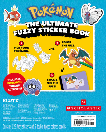 Klutz: Pokemon Color Your Own Fuzzy Stickers