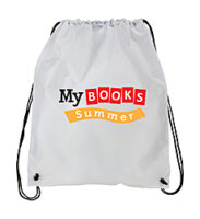 My Books Summer Drawstring Bag - White
