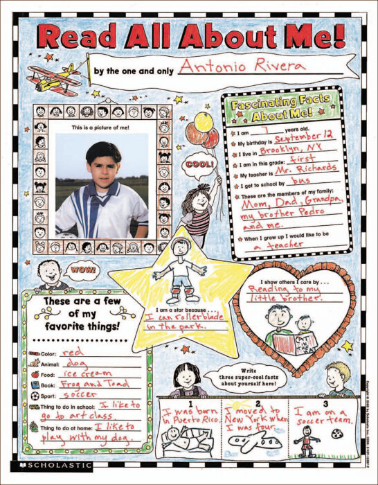 Instant Personal Poster Sets Read All About Me By
