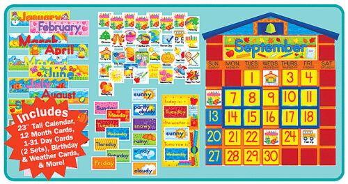 All-In-One Schoolhouse Calendar Bulletin Board | Scholastic Education