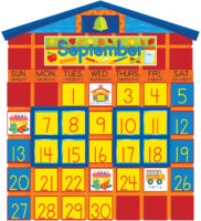 All-In-One Schoolhouse Calendar Bulletin Board