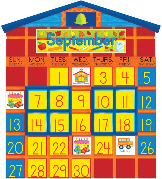 AllInOne Schoolhouse Calendar Bulletin Board by