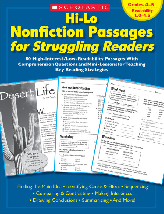 Hi Lo Nonfiction Passages For Struggling Readers Grades 4 5 By