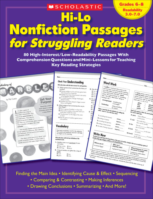 Hi Lo Nonfiction Passages For Struggling Readers Grades 6 8 By