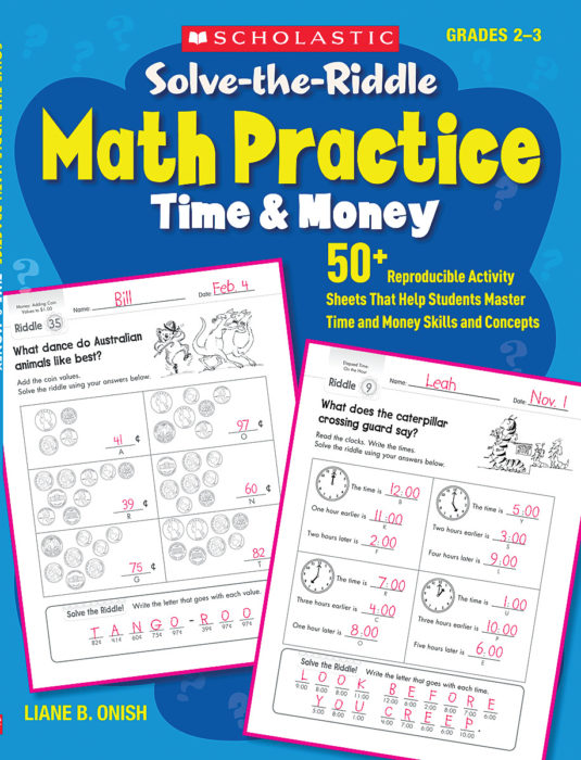Solve-the-Riddle Math Practice: Time & Money by Liane Onish | Scholastic