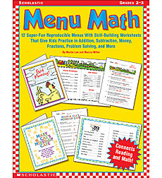 menu math grades 2 3 by martin lee marcia miller