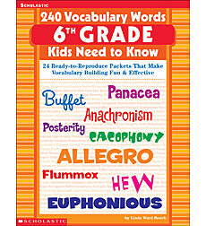 240 Vocabulary Words 6th Grade Kids Need to Know