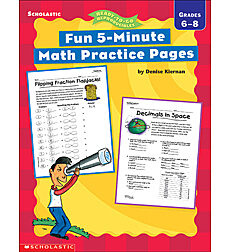 Fun 5-Minute Math Practice Pages: Grades 6-8