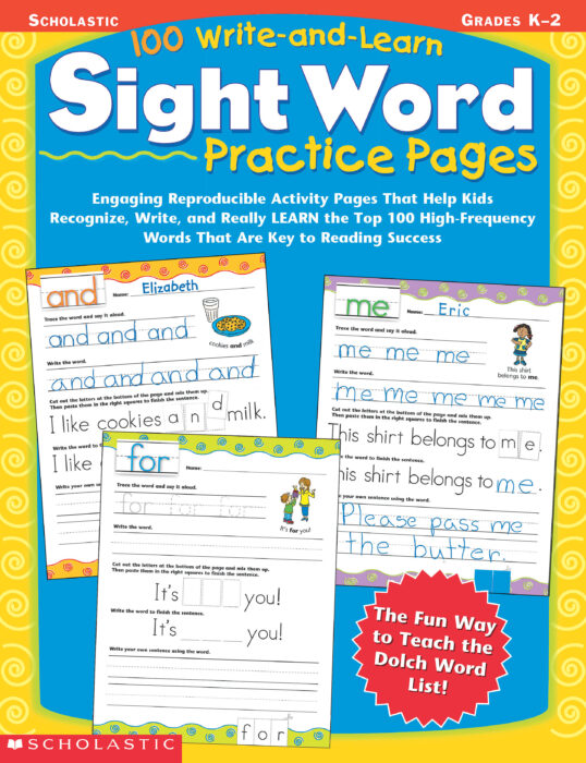 100 Write-and-Learn Sight Word Practice Pages