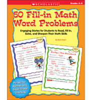 50 Fill-in Math Word Problems: Grades 4-6