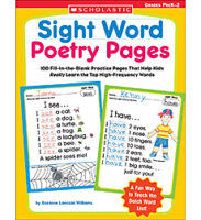 Sight Word Poetry Pages