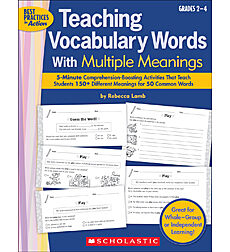 Teaching Vocabulary Words With Multiple Meanings Grades 2-4