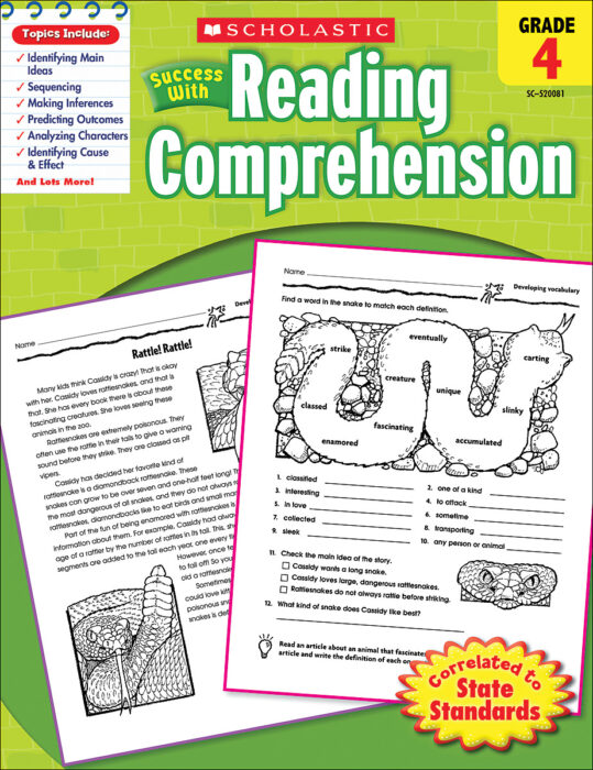 Scholastic Success With Reading Comprehension: Grade 4 Workbook