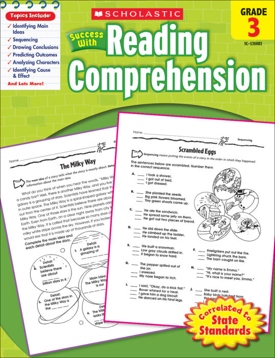Scholastic Success With Reading Comprehension Grade 3 Workbook By