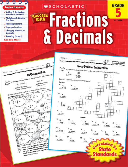 Scholastic Success With Fractions & Decimals: Grade 5 Workbook