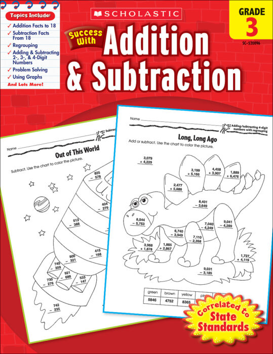 Scholastic Success With Addition & Subtraction: Grade 3 Workbook