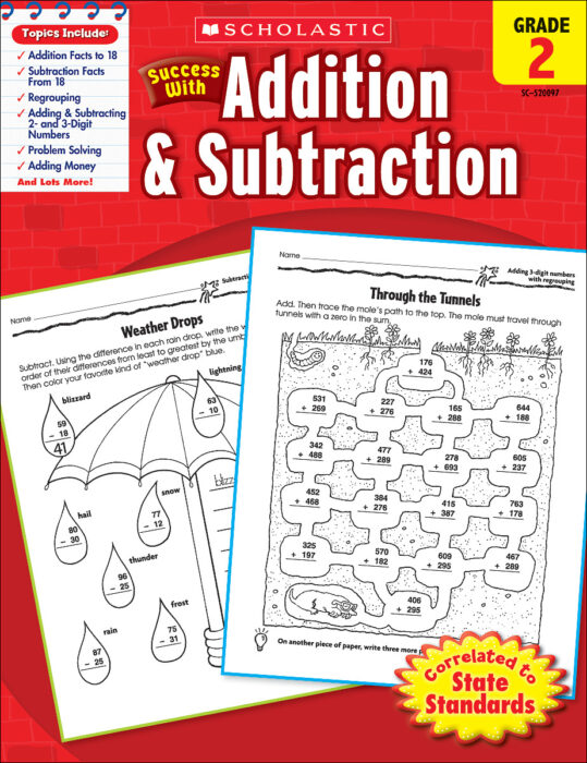 Scholastic Success With Addition Subtraction Grade 2 Workbook By