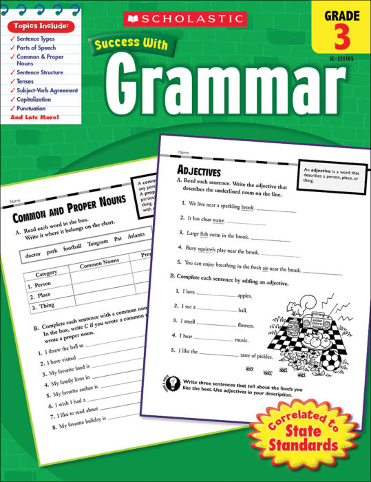 Scholastic Success With Grammar Grade 3 Workbook By