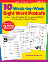 10 Week-by-Week Sight Word Packets