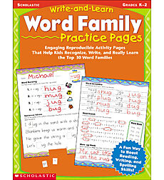 Write-and-Learn Word Family Practice Pages