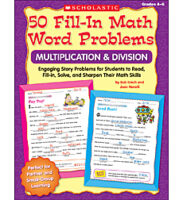 50 Fill-in Math Word Problems: Multiplication & Division, Grades 4-6