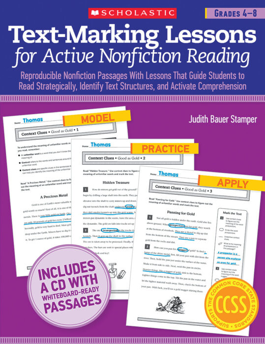 TextMarking Lessons for Active Nonfiction Reading (Grades 48) by