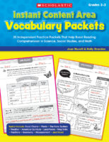Instant Content Area Vocabulary Packets