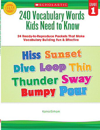 240 Vocabulary Words Kids Need to Know: Grade 1 by Kama Einhorn ...