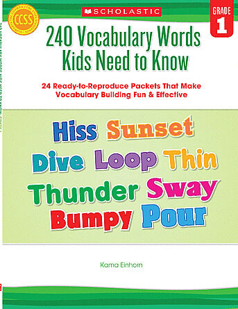 240 Vocabulary Words Kids Need to Know: Grade 1 by Kama