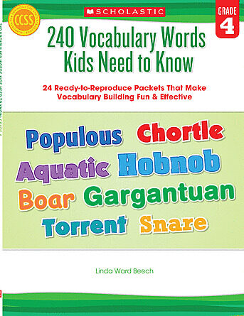 240 Vocabulary Words Kids Need to Know: Grade 4 by Linda Beech ...