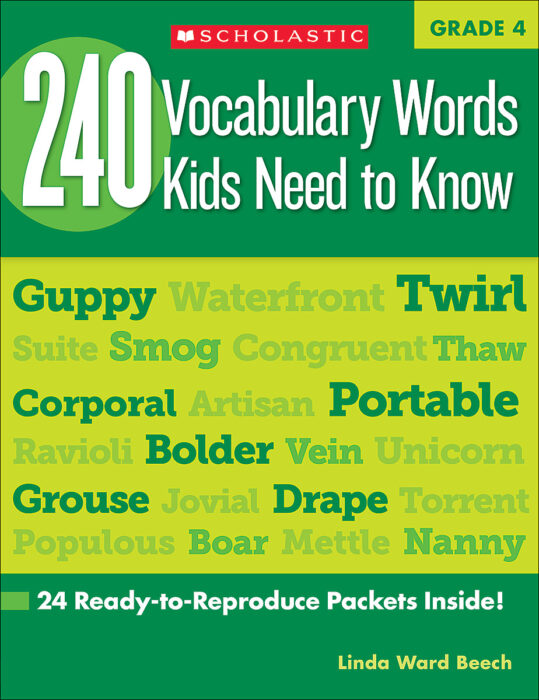 240 Vocabulary Words Kids Need to Know: Grade 4 by Linda Beech