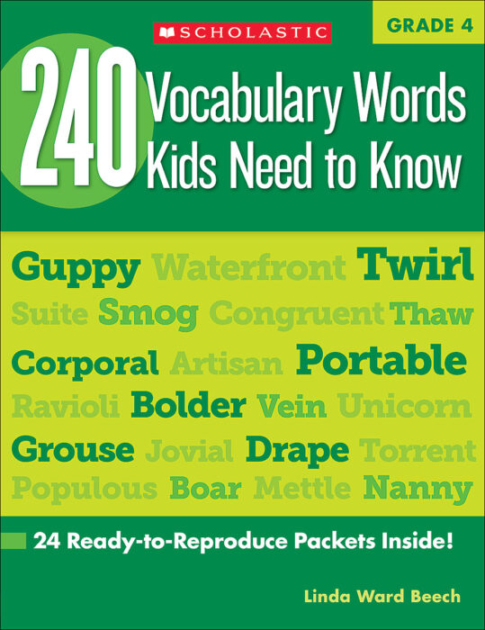 240 Vocabulary Words Kids Need to Know: Grade 4 by Linda